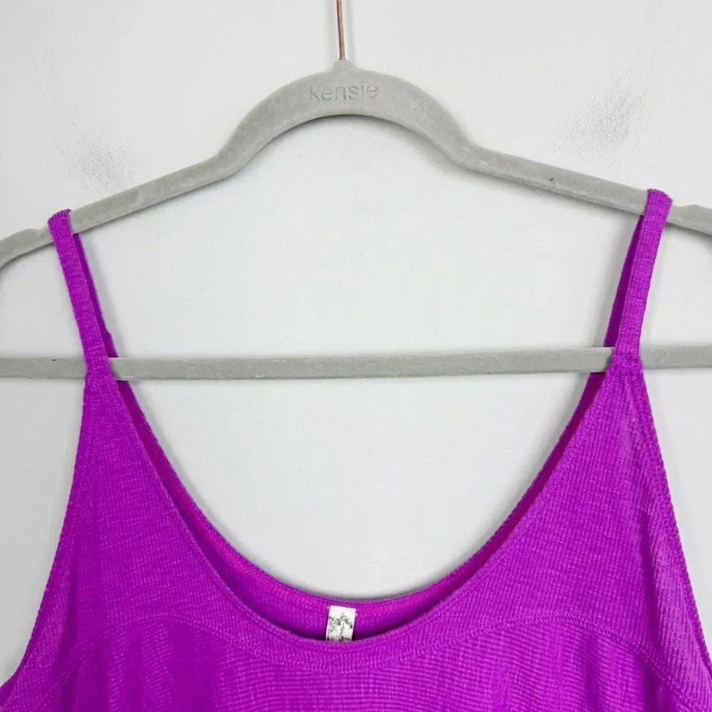 FREE PEOPLE | INTIMATELY Purple Textured Side Slit Tank Top Women’s Size Medium
